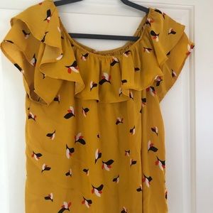 Xhilaration Yellow Off-The-Shoulder Blouse
